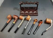 Set of 7 Vintage Tobacco Pipes with 7-Day Stand, Medico, Briar, Falcon, Viking picture