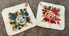 NWT NOS Vintage Pair Floral Bathroom Washcloths Cannon USA MCM Cotton picture