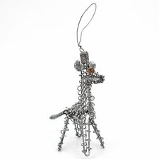 Handcrafted Twisted Wire Metal Art Sculpture Giraffe Ornament Made in Kenya picture