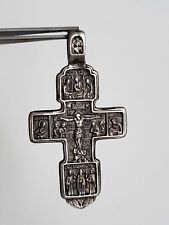 VTG , 925 SILVER Russian Christian Cross Double Side  picture