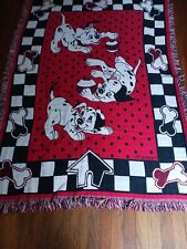 Disney 101 Dalmations Tapestry Blanket Knit Throw Beacon Vintage USA 65