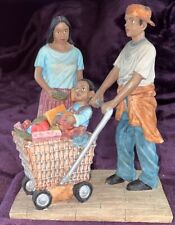 Vtg Black Americana History African American family figurine grocery shopping picture