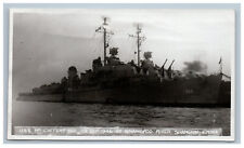 1946 USS Mc Caffery 860 at Whangpoo River Shanghai China Real Photo Navy Ship picture