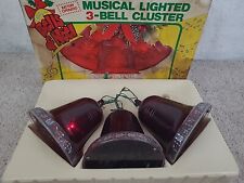 Vintage 1980 lighted 3-Bells of Noel carolites Plays 12 carols Tested picture