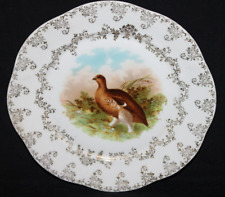 Antique Cabinet Porcelain Plate Grouse Game Bird 9