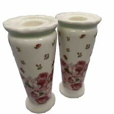 Michel & Company Pair Of Ceramic Candlesticks Sentimental Collection SET OF 2 picture