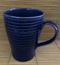 STARBUCKS 2009 NAVY BLUE RIBBED COFFEE MUG by DESIGN HOUSE STOCKHOLM 12 OZ. picture