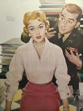 Illustration Army Capt Freckles Pretty Girl Single Page Vintage Magazine Print picture