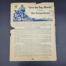 Original WWI Over The Top Illinois  War Savings Stamps 1918 Dearborn Station... picture
