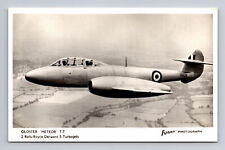 RPPC RAF Gloster Meteor British Jet Fighter FLIGHT Photograph Postcard picture