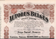 Belgium - Autobus Belges - Original Bond  Certificate - 1924 - 088,909 picture