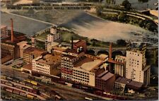 Linen Postcard Aerial View General Mills Flour Mill in Minneapolis, Minnesota picture