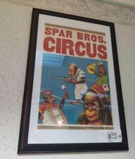 RARE VINTAGE SPAR BROS. CIRCUS MONKEY CHICAGO FRAMED 27x40” LITHOGRAPH GOOD COND picture