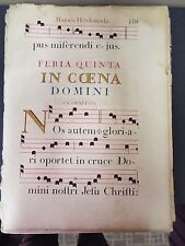 Very Large Antiphonal Page - Circa 1800's   Choir  Music- Church picture
