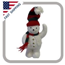 Vintage SPARKLY Porcelain SNOWMAN Stands 6” Tall 4” Wide picture