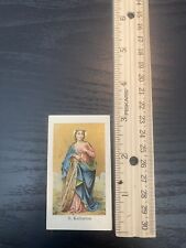 Antique Catholic Prayer Card Religious Collectible 1890's Holy Card. St Cath picture