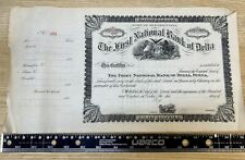 First National Bank of Delta PA 1890’s Blank $100 Share $50,000 Capital Blank picture