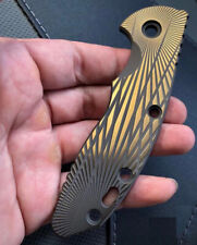 1PC TC4 Scales for Rick Hinderer Knives XM18 3.5” Radial Stria Black & Gold picture