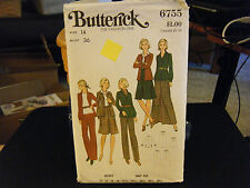Butterick 6755 Misses Shirt Jacket, Skirt & Pants Pattern - Size 14 Bust 36 picture