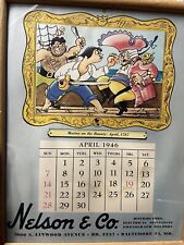 Antique April 1946  Calendar  Nelson &Co, Baltimore. Mutiny On The Bounty  1787 picture