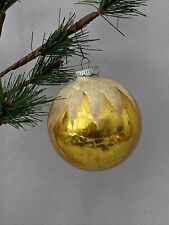 Vintage SHINY BRITE Gold Mercury Glass Christmas Ornament 3” picture