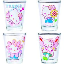 Silver Buffalo Sanrio Hello Kitty Spring Garden Flowers 4 Pack Mini Glass Set... picture
