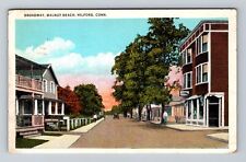 Milford CT-Connecticut, Broadway, Walnut Beach, Vintage c1934 Postcard picture