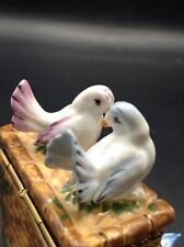 Limoges Rochard Peint Main Water Fountain With Doves Trinket Box  picture
