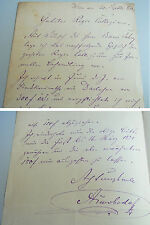 Albin Swoboda (1836-1901): Eigenhändiger Letter Vienna 1879 / Loan Stadttheater picture