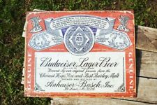 Budweiser Historic Label Tin Sign - Anheuser Busch - Beer - Bud - Beechwood Aged picture