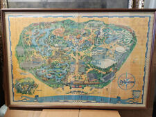 Vintage 1968 Walt Disney's Disneyland Map Wall Poster With Custom Frame picture