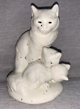 Cat Art Poetry Mom And Baby’s White Cats Ceramic Figurine Unique picture