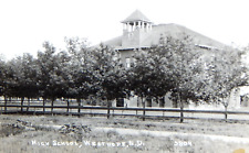 RPPC WESTHOPE N.D. ORIGINAL SCHOOL BUILDING BEFORE FIRE PHOTO POSTCARD UNPOSTED picture