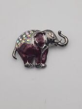 Vintage enamel & rhinestone Elephant brooch pin picture