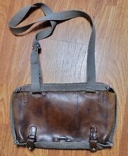 Antique Swiss Military Leather & Canvas Bag from 1915 / WW1-era Shoulder Bag  picture