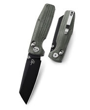 Bestech Slasher Folding Knife Green Micarta Handle D2 Plain Black Blade BG43B-2 picture