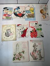 Vintage 1950/60s Greeting Cards Used Lot of 9 Flocked, Glitter Grandparents picture
