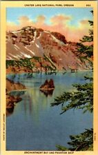 Postcard Crater Lake National Park OR Oregon Enchantment Bay Phantom Ship  G-789 picture