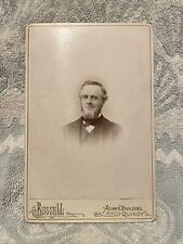 Vintage Victorian Man Cabinet Card  Photo Photograph Quincy Adams Building picture