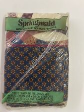 Vintage Springmaid Wondercale No-Iron Percale Standard Pillow Cases NIP picture
