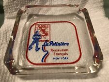LA POTINIERE RESTAURANT FRANCAIS NYC VINTAGE RARE GLASS ASHTRAY CIRCA 1955 picture