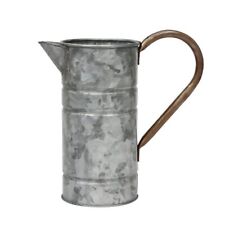 Decorative Antique Galvanized Metal Pitcher with Handle picture
