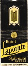 St-Jerome Quebec Canada Hotel Lapointe Vintage Matchbook Cover picture