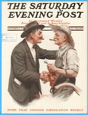 1912 Robert Robinson Art Politician and Farmer Saturday Evening Post Cover Only picture