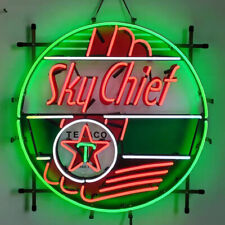 Sky Chief Texaco Gasoline Neon Light Sign Lamp 24