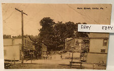 EARLY UNITY PA. MAIN STREET STORE HOTEL RAILROAD CROSSING RARE VIEW NEW POSTCARD picture