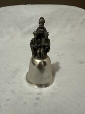 1980 THE DANBURY MINT PEWTER & SILVER PLATE CHRISTMAS BELL THREE WISE MEN Read picture