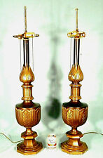 MONUMENTAL PAIR OF MID CENTURY CLASSICAL FLAME TOP URN LAMPS picture