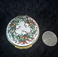 Halcyon Days Enamels  Designed By Tiffany & Co Trinket Box ~ Christmas Holly picture