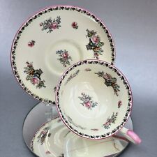 Royal Paragon Pink Antique 1935 Floral Bone China Tea Cup Saucer England BX4 picture